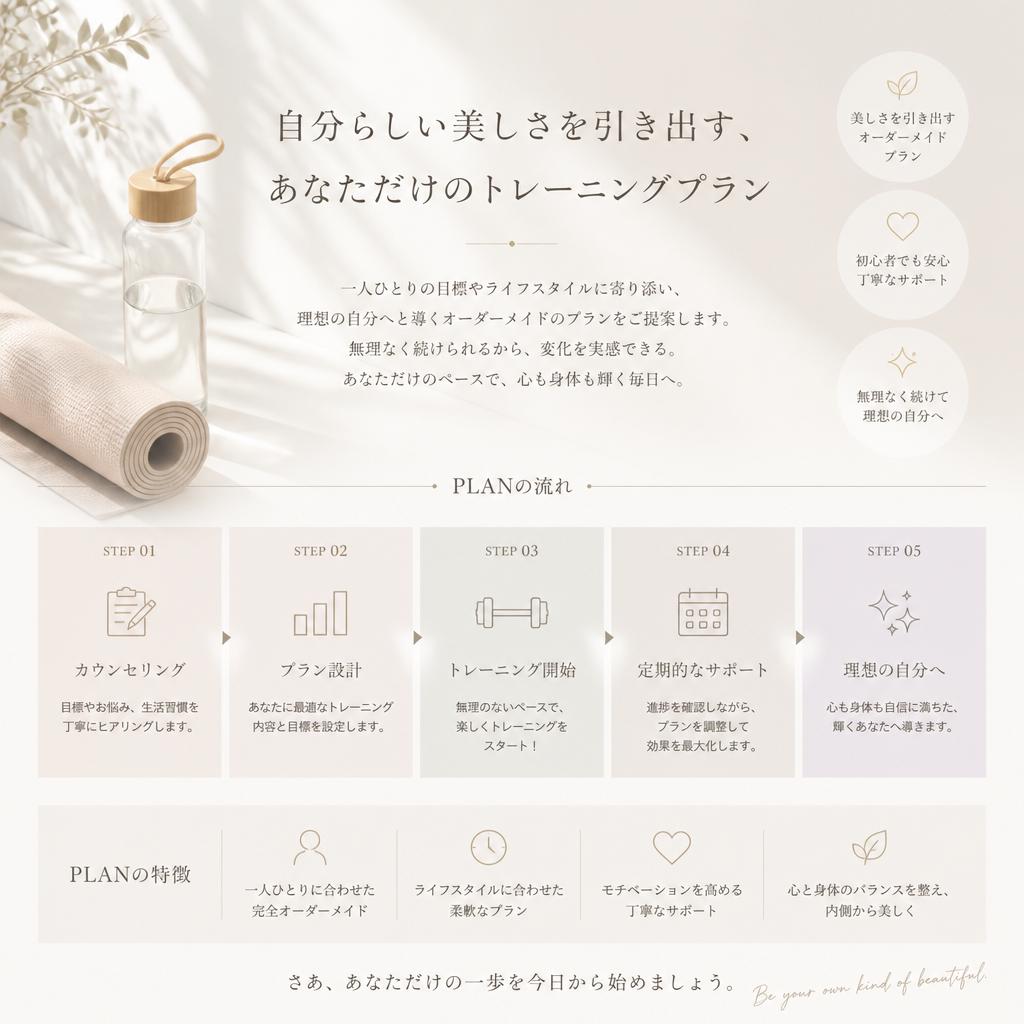 自分らしい美しさを引き出す、あなただけのトレーニングプラン