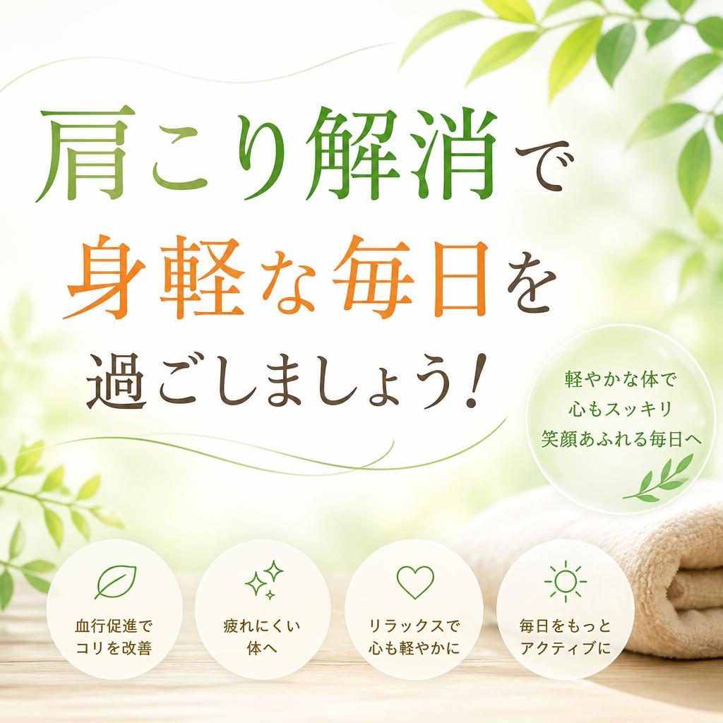 肩こり解消で身軽な毎日を過ごしましょう！