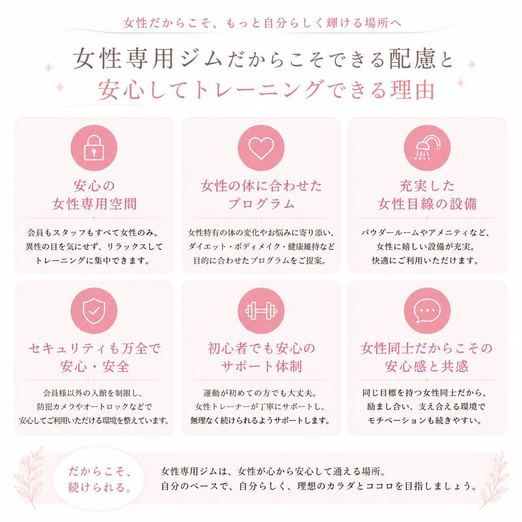 女性専用ジムの魅力