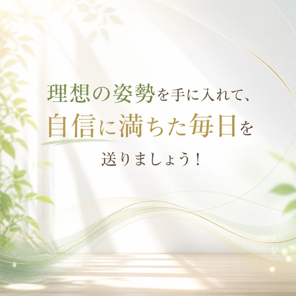 理想の姿勢を手に入れて、自信に満ちた毎日を送りましょう！