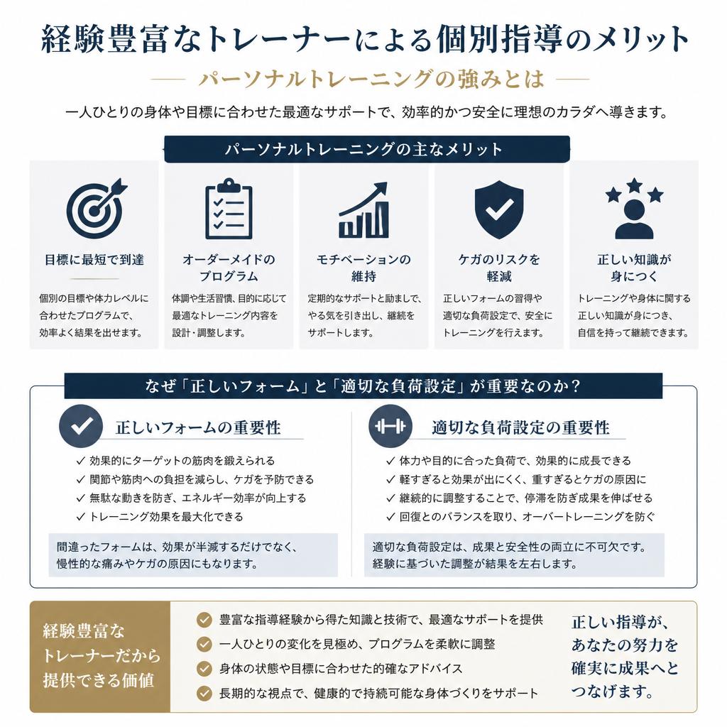専門トレーナーによるマンツーマン指導