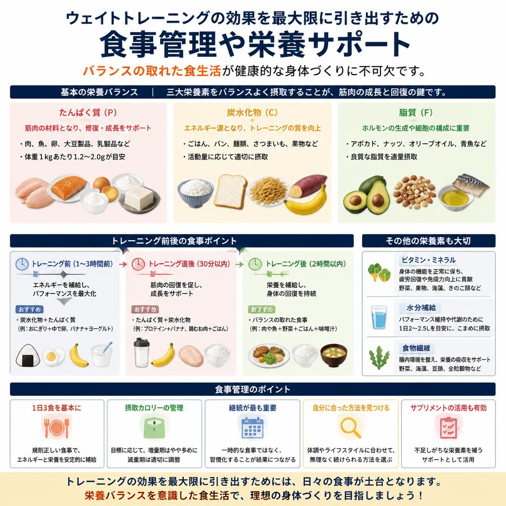成果が出るための食事サポート