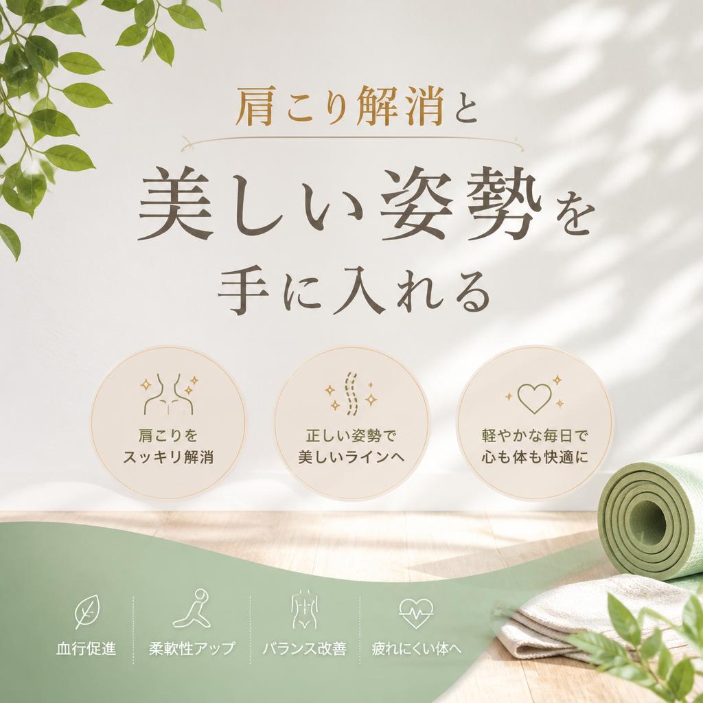 肩こり解消と美しい姿勢を手に入れる