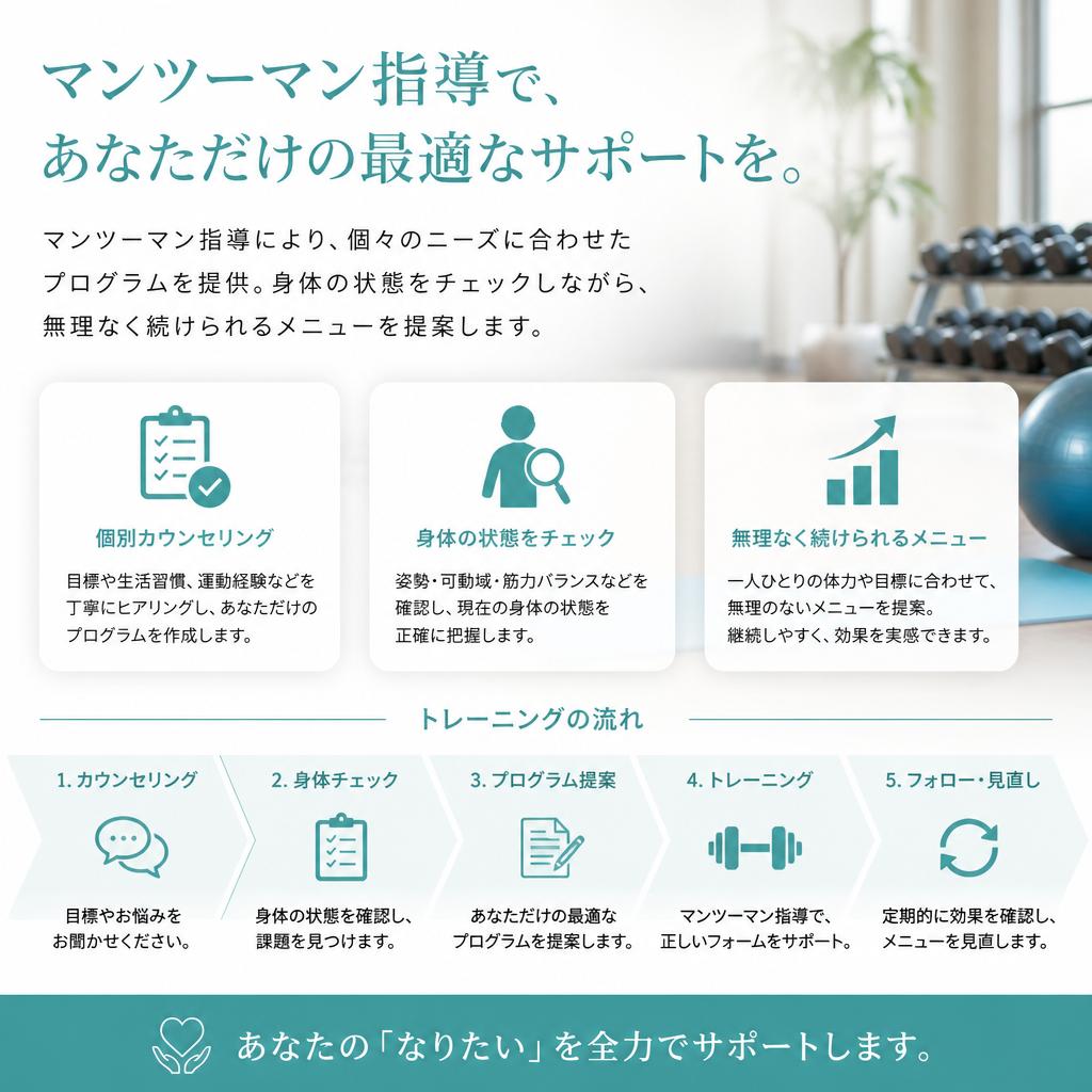 個別プログラムで無理なく効果的に