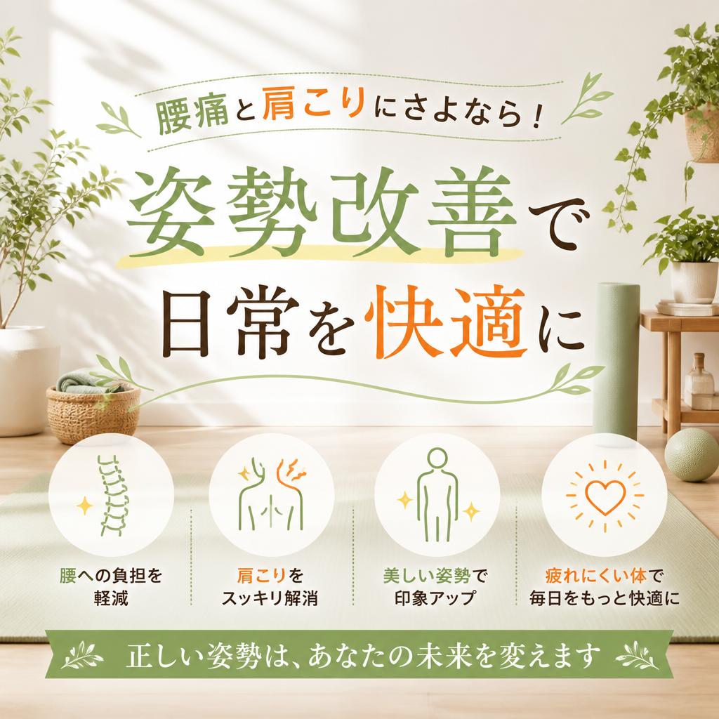 腰痛と肩こりにさよなら！姿勢改善で日常を快適に