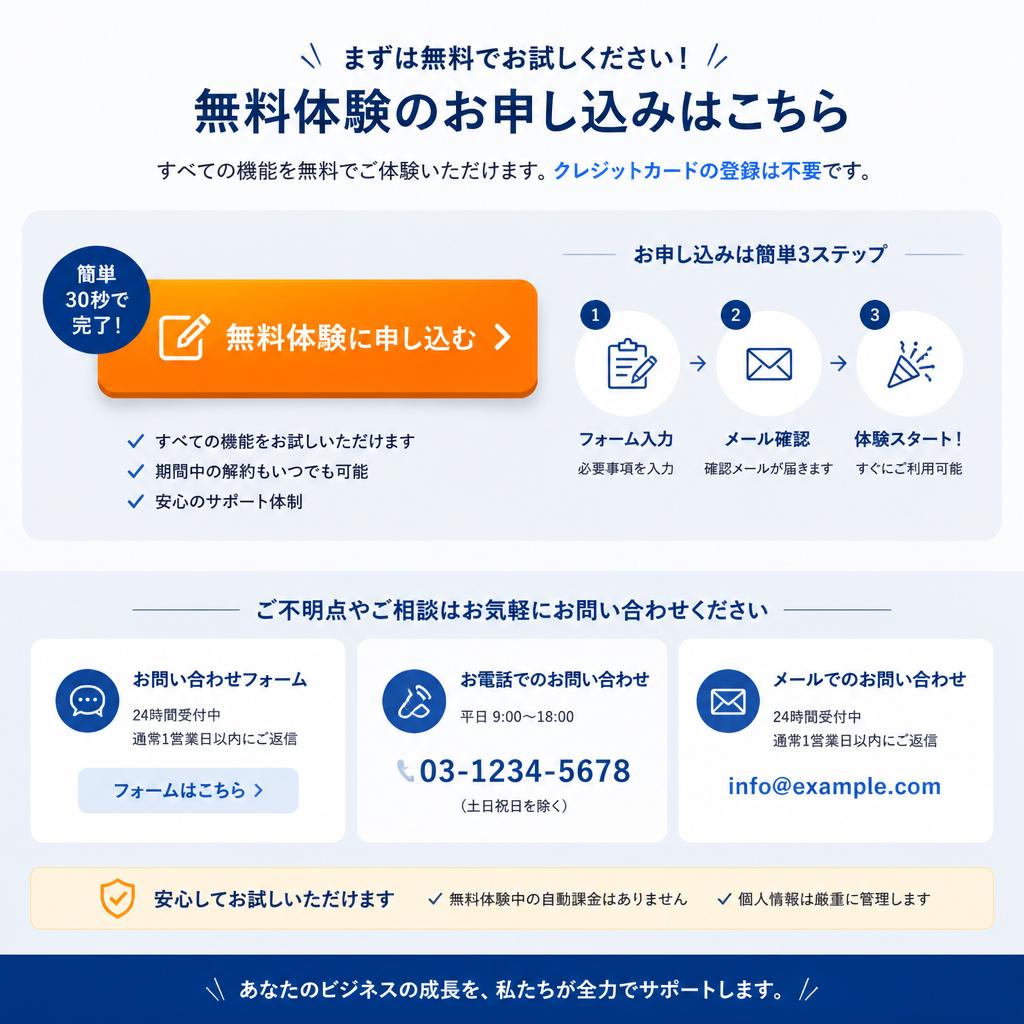 7. お問い合わせ・無料体験のご案内
