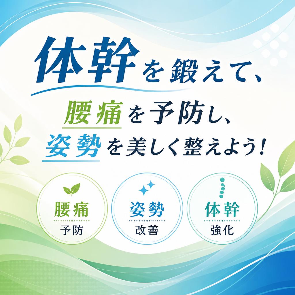 体幹を鍛えて、腰痛を予防し、姿勢を美しく整えよう！
