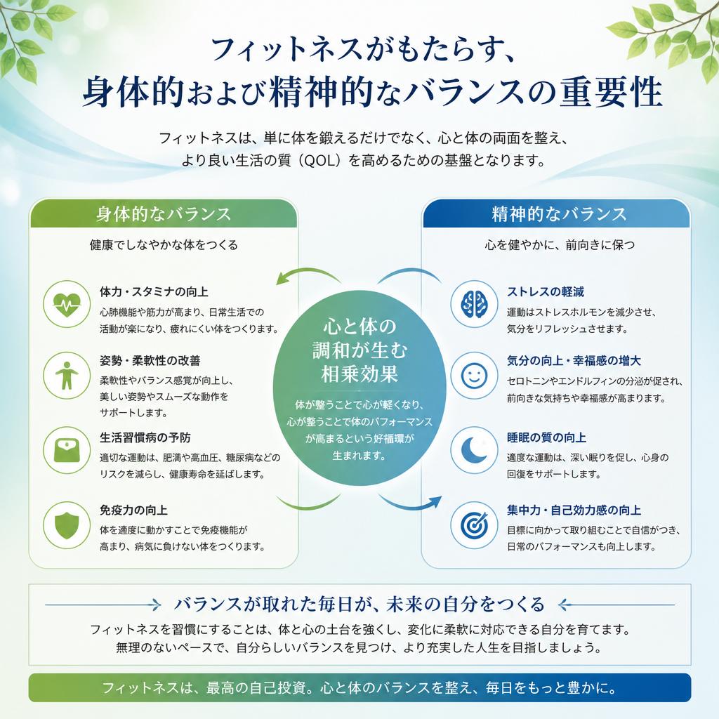 フィットネスで得られる心身の調和