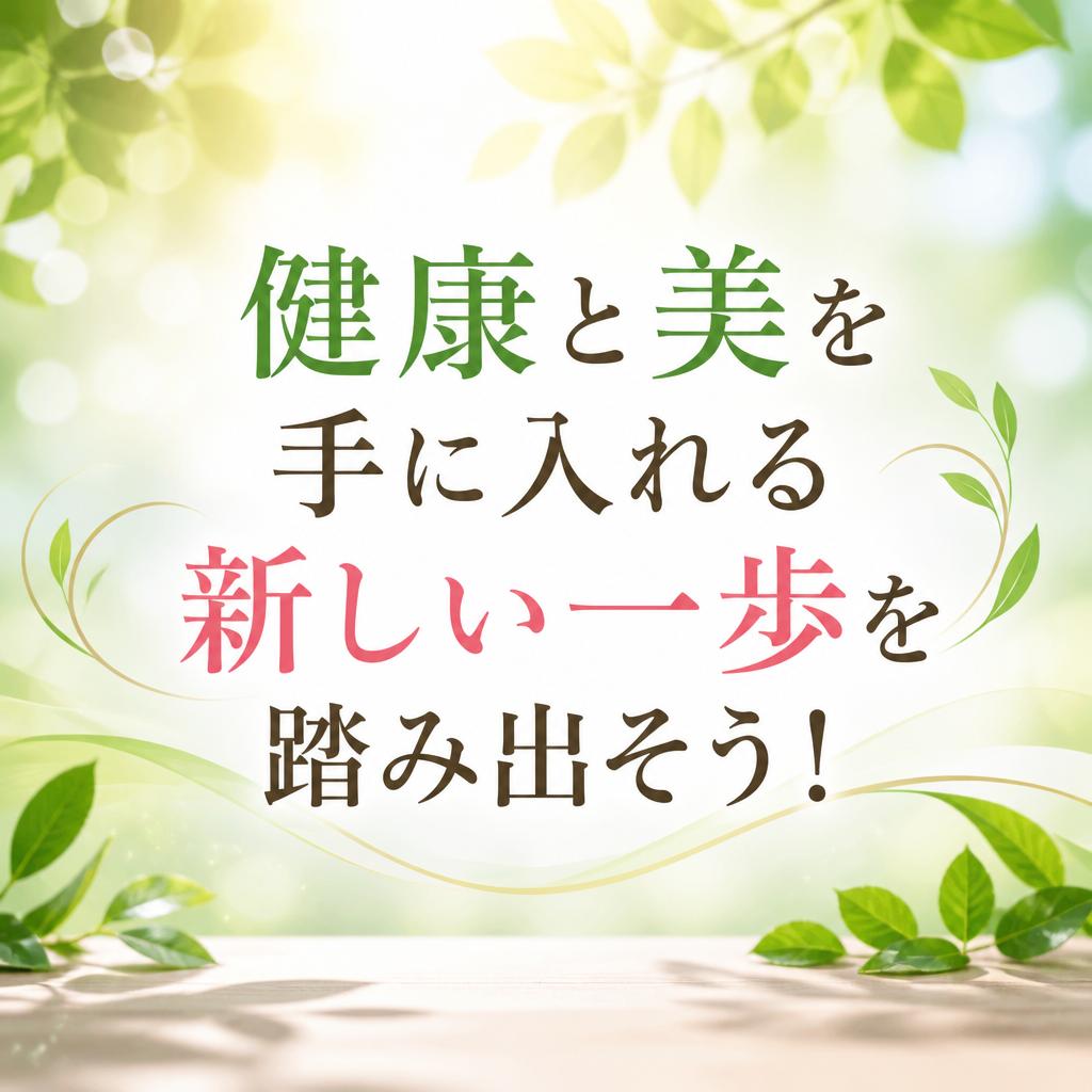 健康と美を手に入れる新しい一歩を踏み出そう！