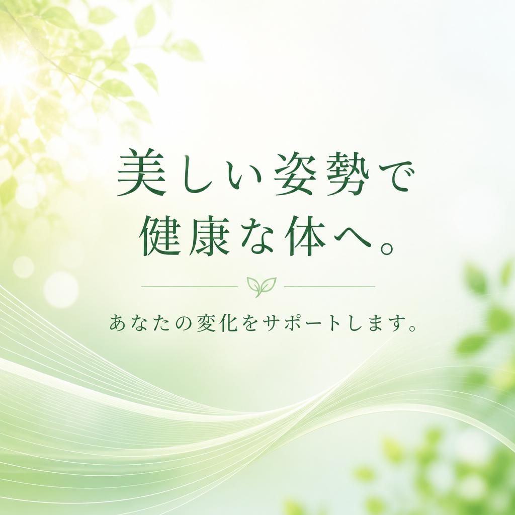 美しい姿勢で健康な体へ。あなたの変化をサポートします。