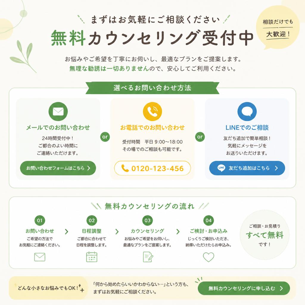今すぐ無料相談を！