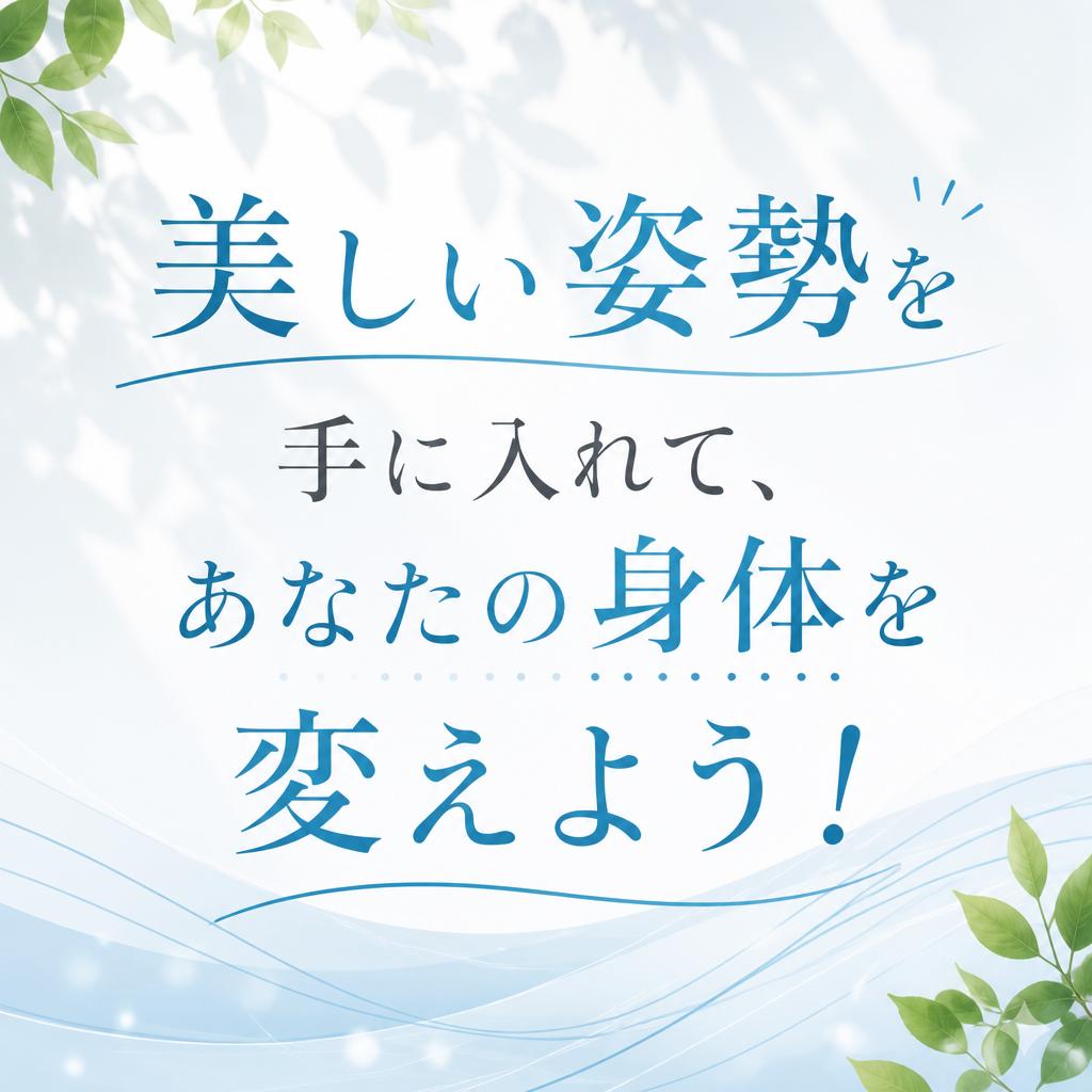 美しい姿勢を手に入れて、あなたの身体を変えよう！