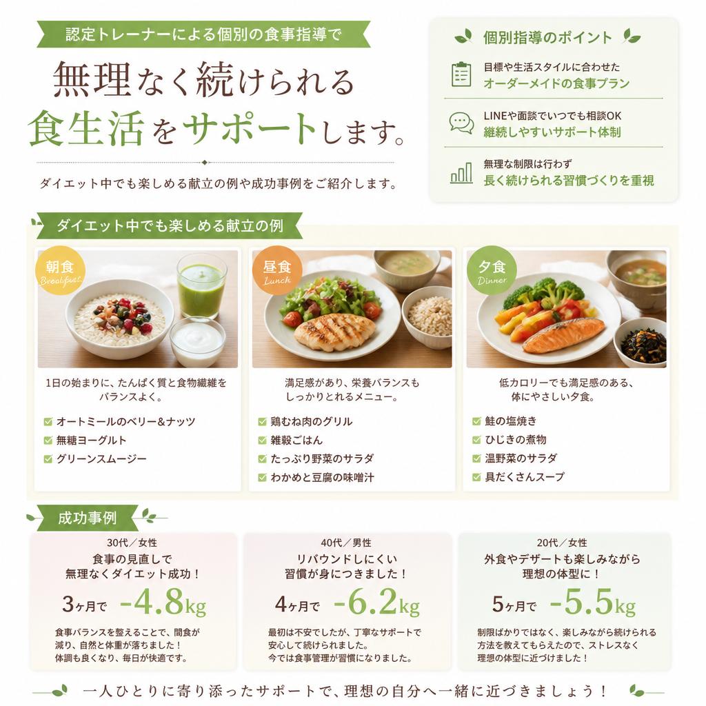 2. 食事管理：あなたのライフスタイルに合わせたメニュー作成