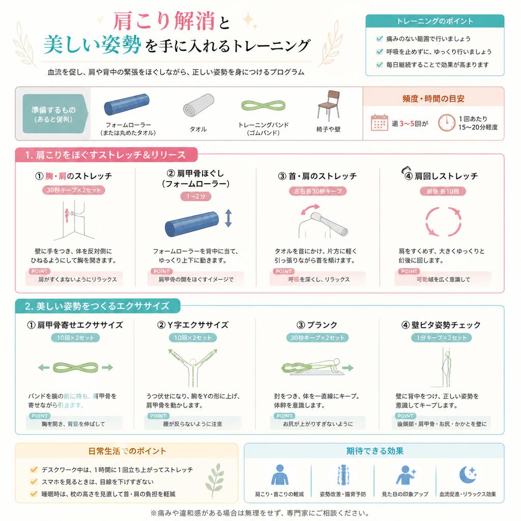 肩こり解消と美しい姿勢を手に入れるトレーニング