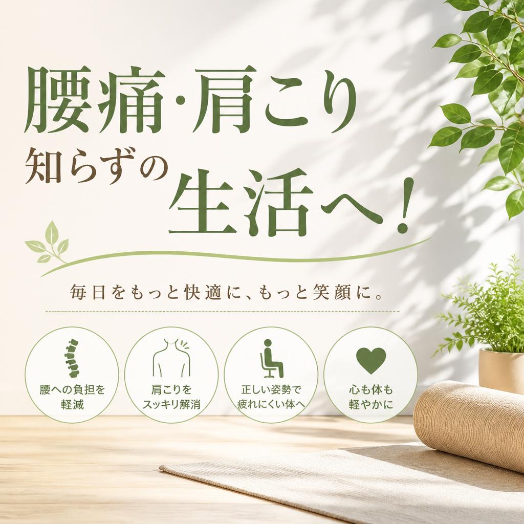 腰痛・肩こり知らずの生活へ！
