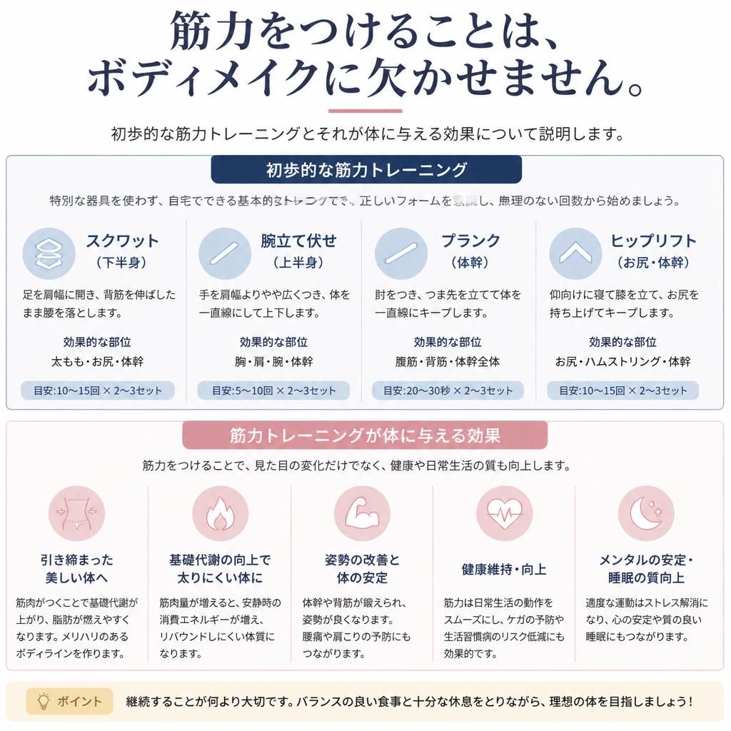 トレーニングの基本：筋力アップの秘訣