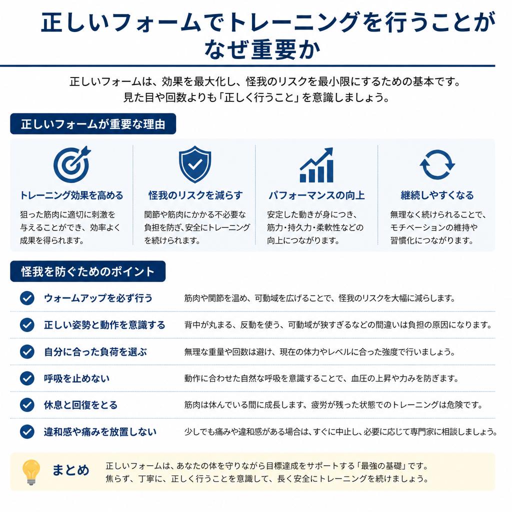 トレーニング中のポイント:フォームの重要性