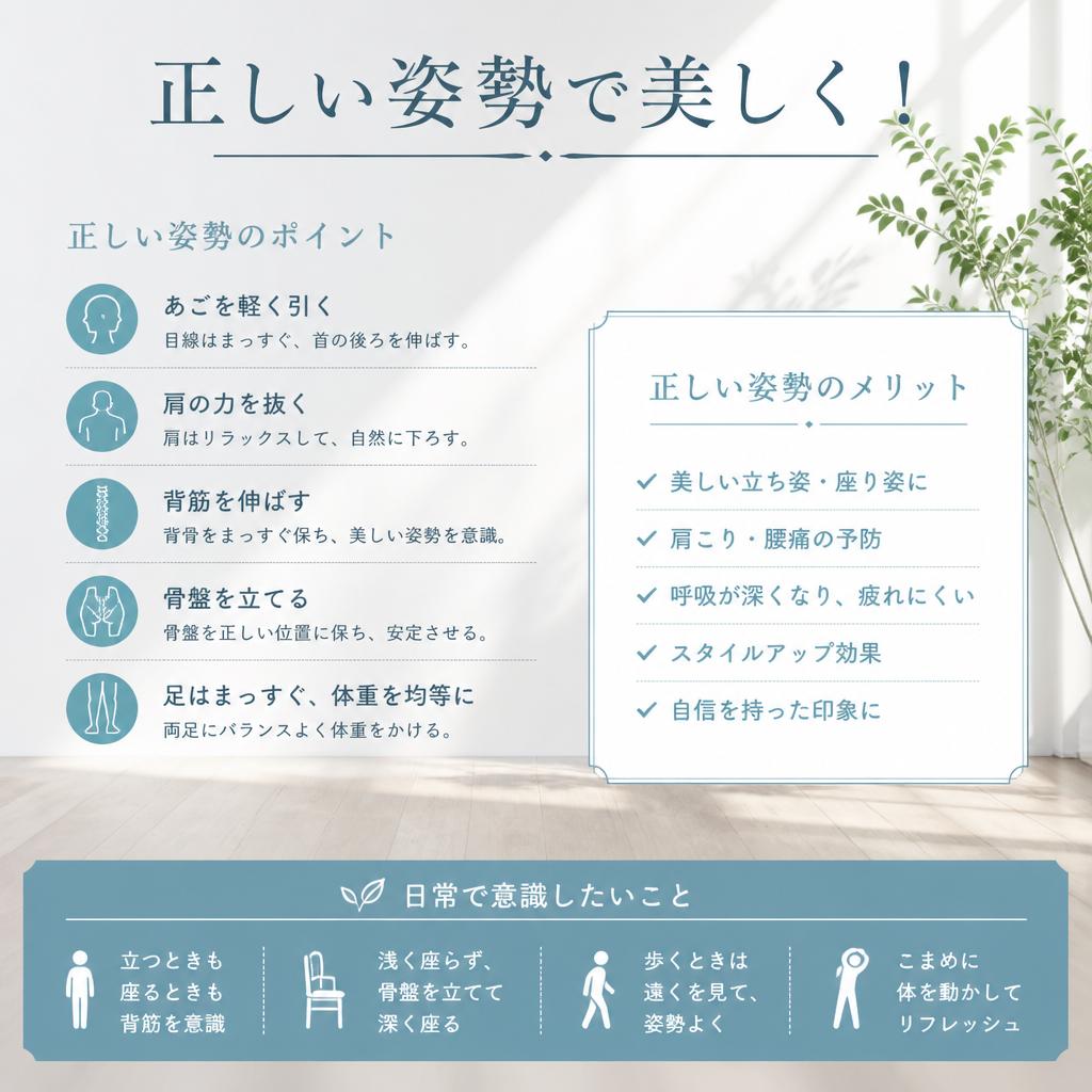正しい姿勢で美しく！
