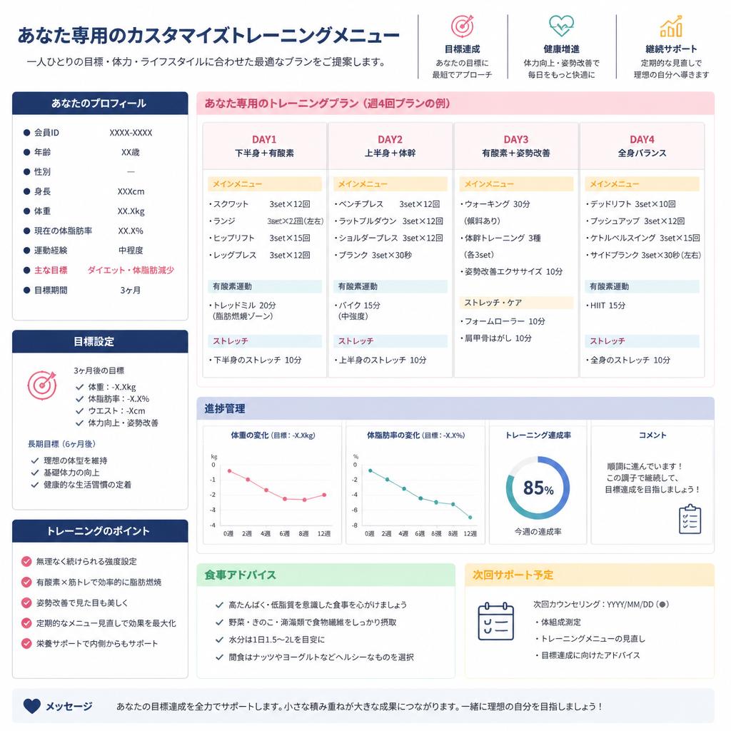 個々の目標に合わせたサポート