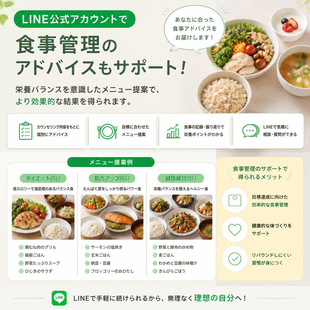 食事サポートでさらなる効果UP