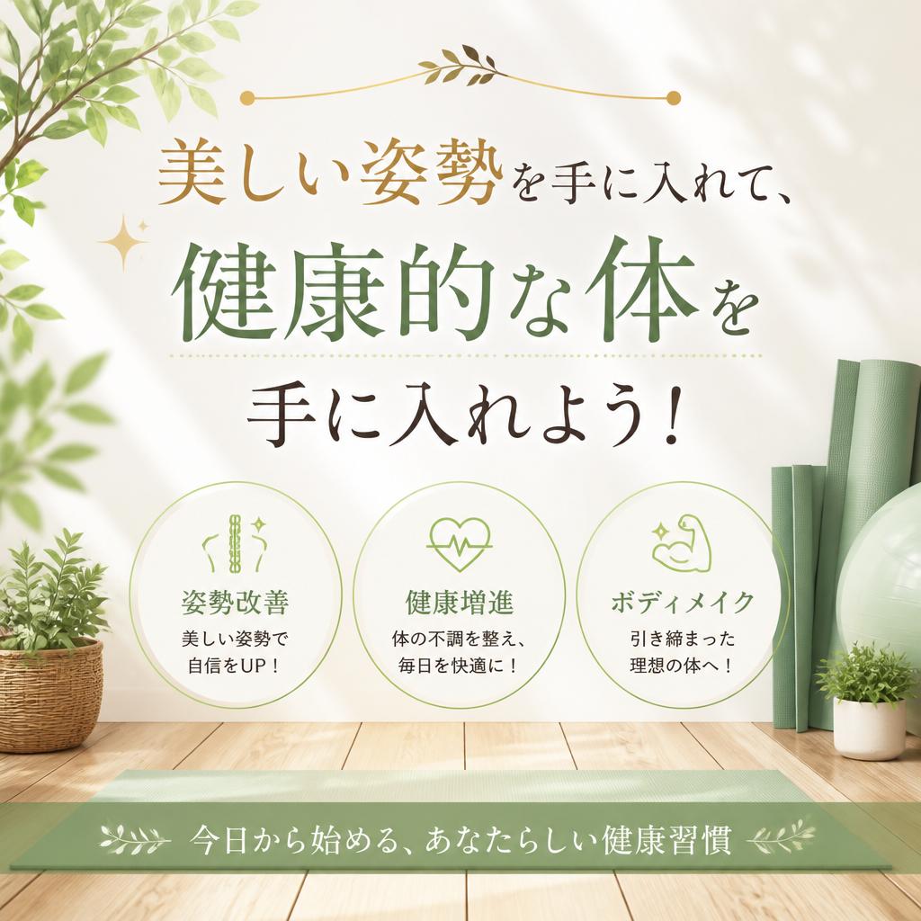 美しい姿勢を手に入れて、健康的な体を手に入れよう！