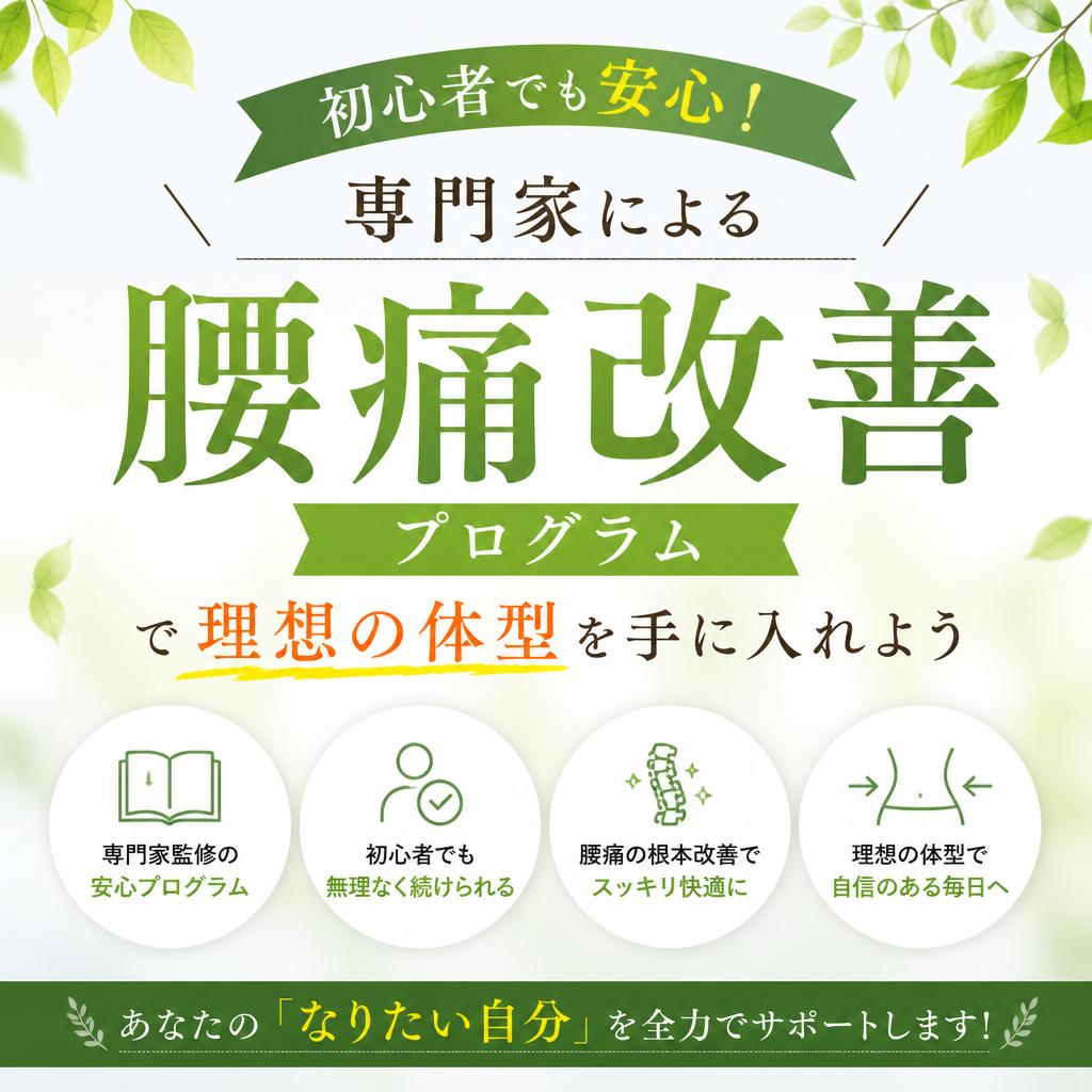 初心者でも安心！専門家による腰痛改善プログラムで理想の体型を手に入れよう