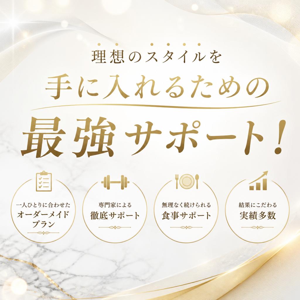 理想のスタイルを手に入れるための最強サポート！