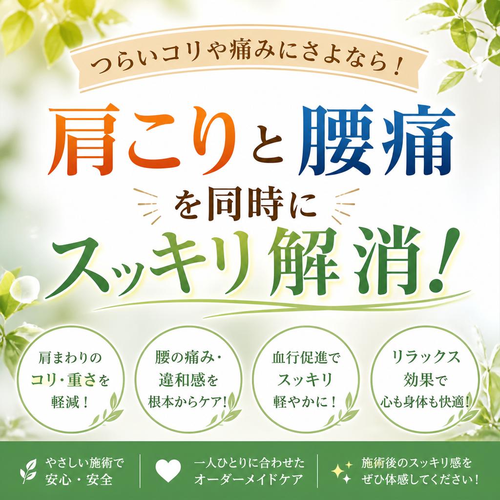 肩こりと腰痛を同時にスッキリ解消！