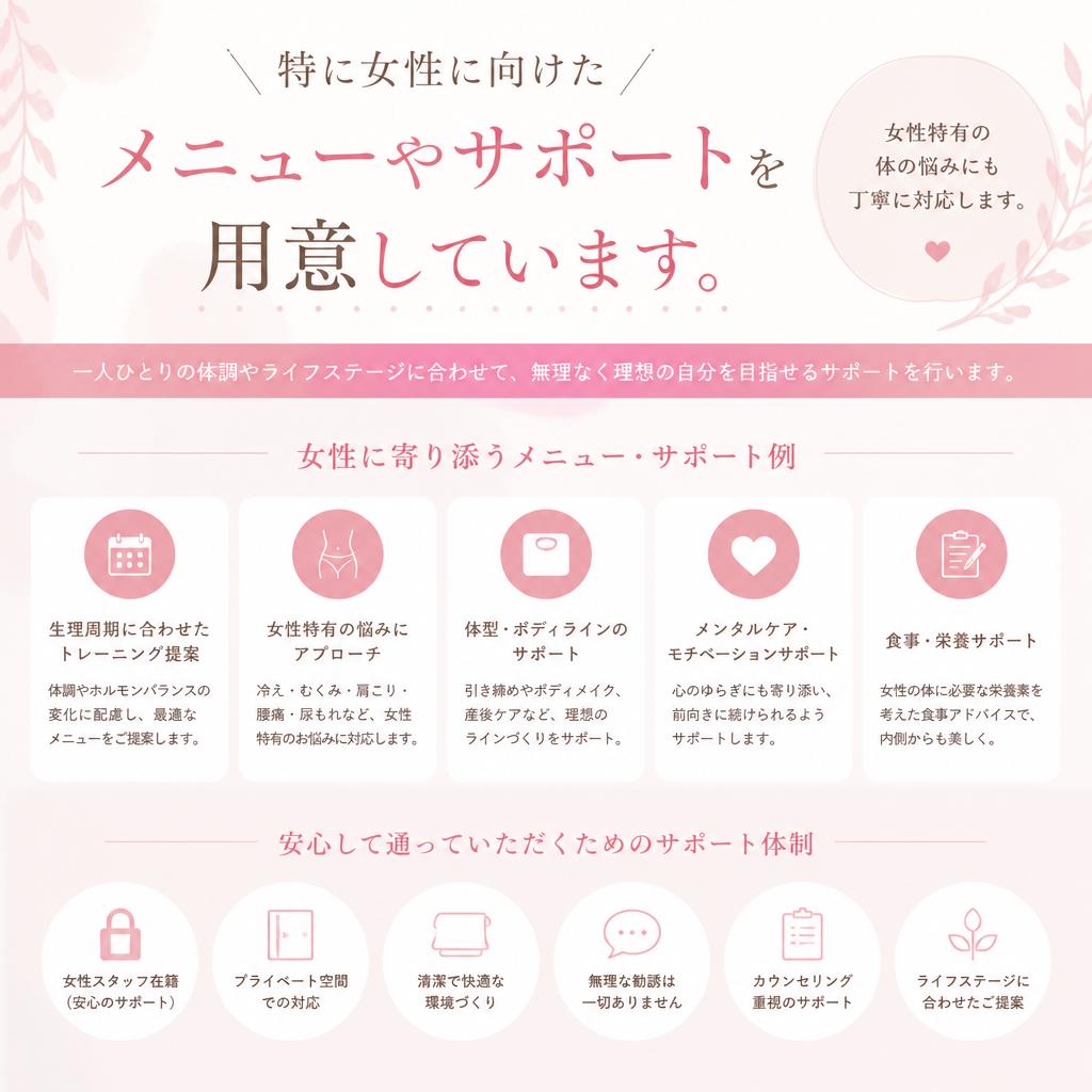 女性に特化したプログラム