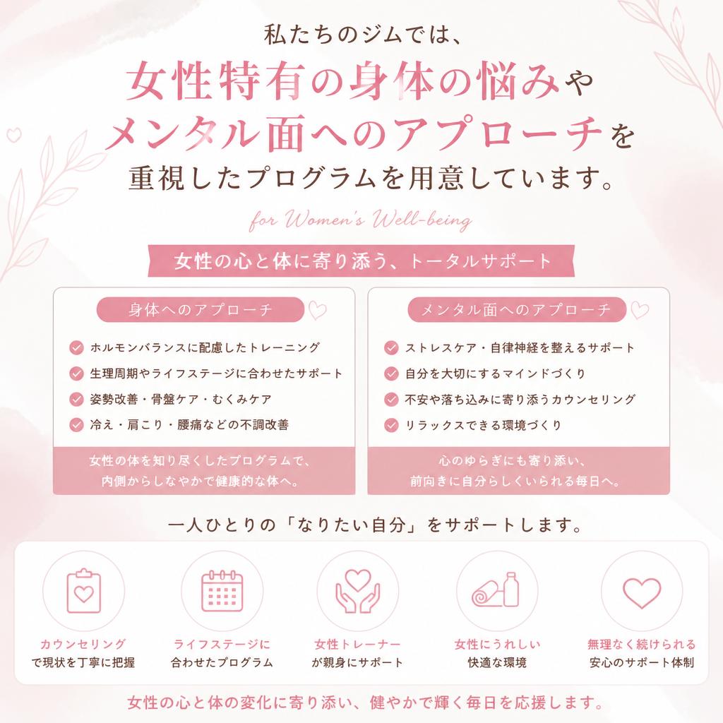 2. 女性特有の悩みに寄り添うプログラム