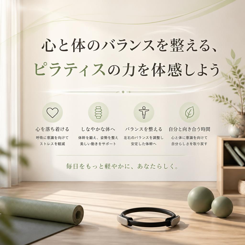 心と体のバランスを整える、ピラティスの力を体感しよう