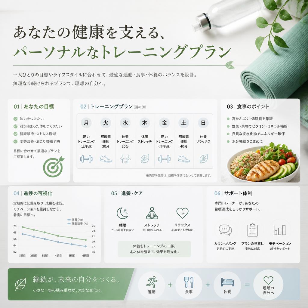 あなたの健康を支える、パーソナルなトレーニングプラン