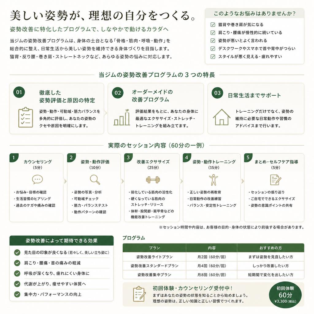 姿勢改善プログラムのご提案