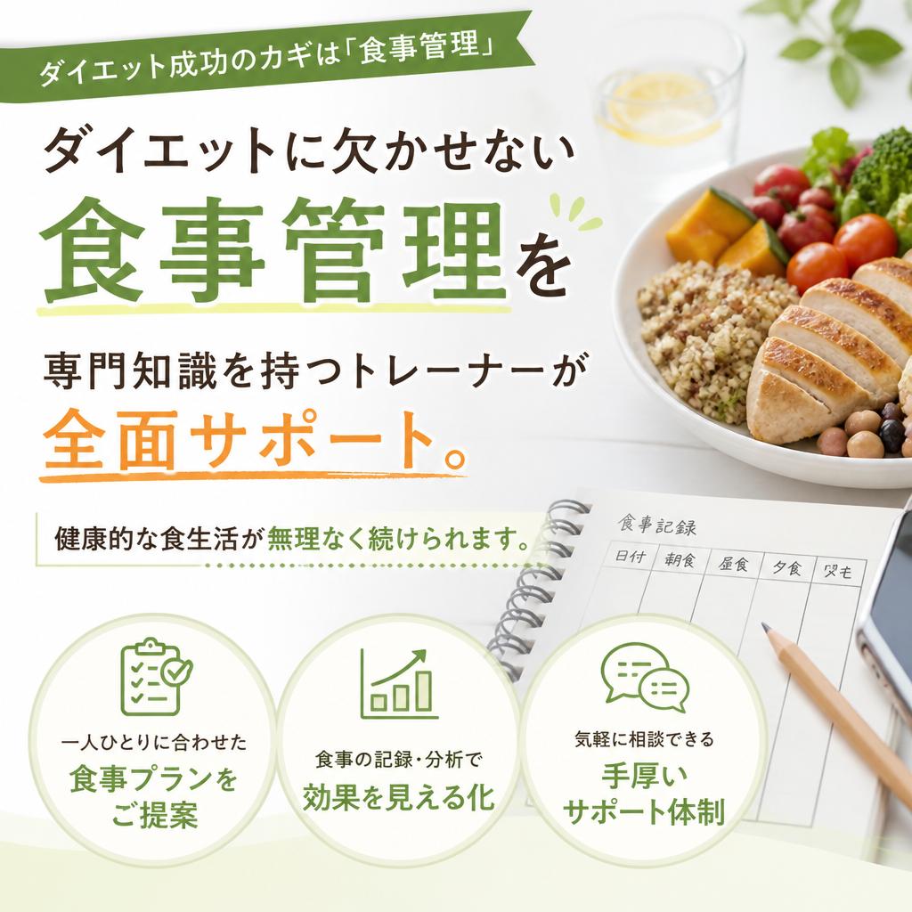 4. トレーニングだけじゃない!食事管理もサポート