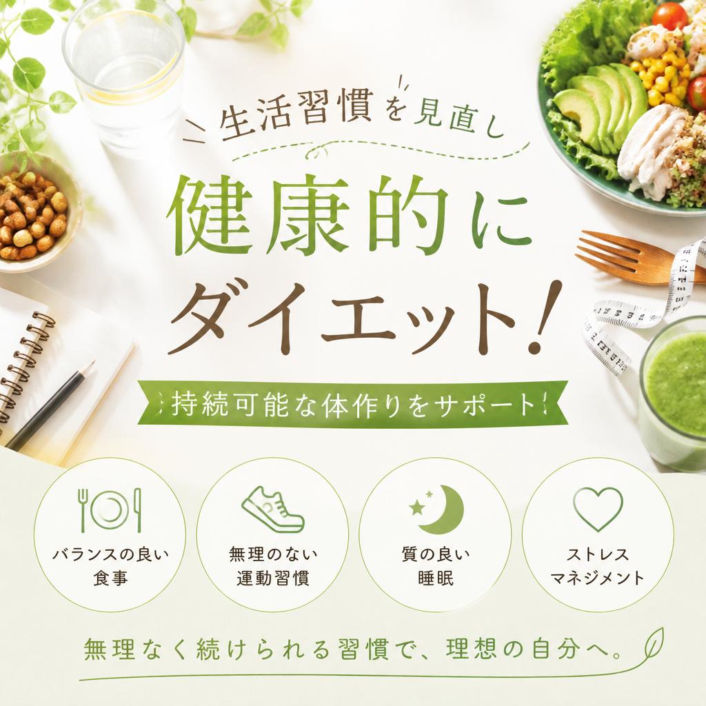 生活習慣を見直し健康的にダイエット！持続可能な体作りをサポート