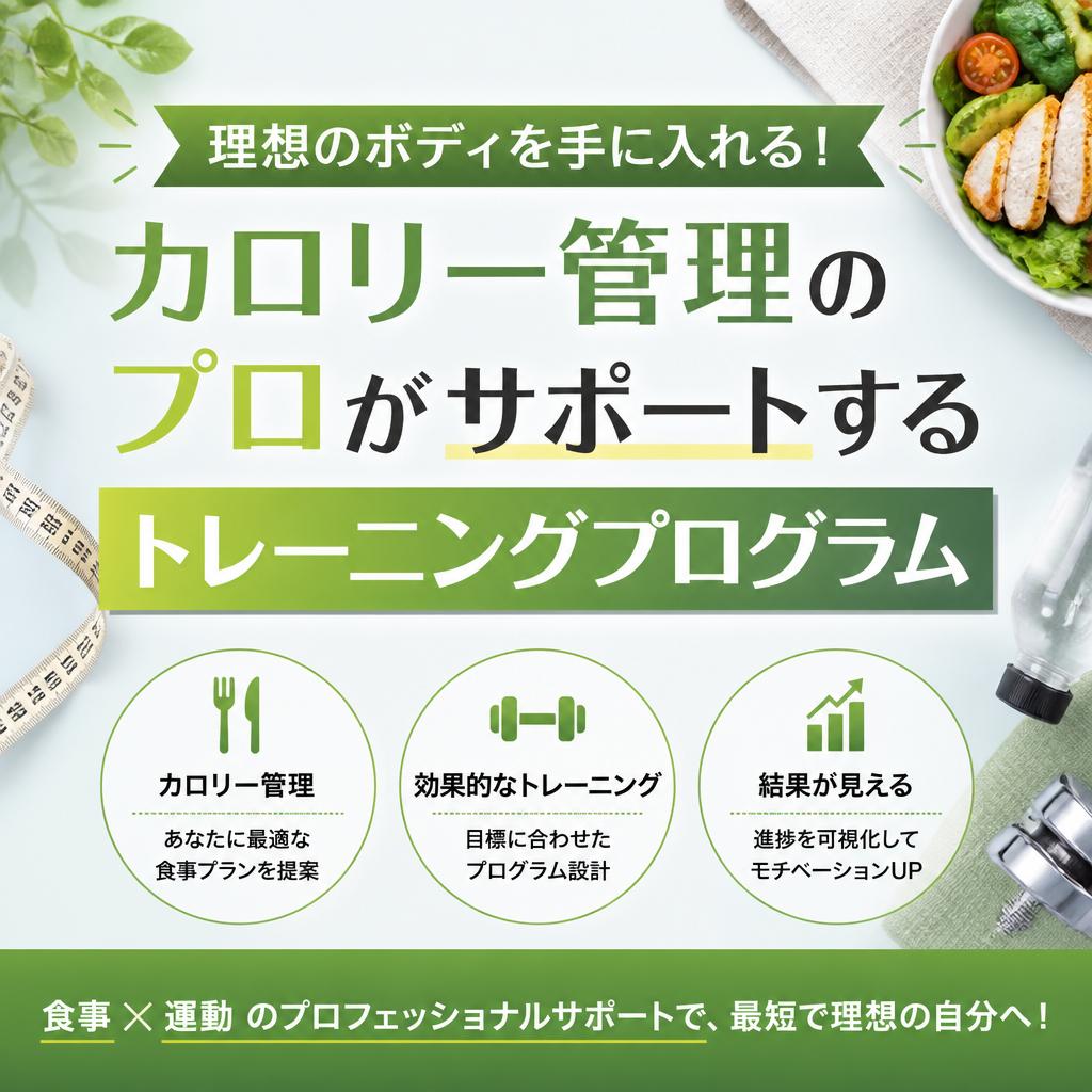 理想のボディを手に入れる！カロリー管理のプロがサポートするトレーニングプログラム