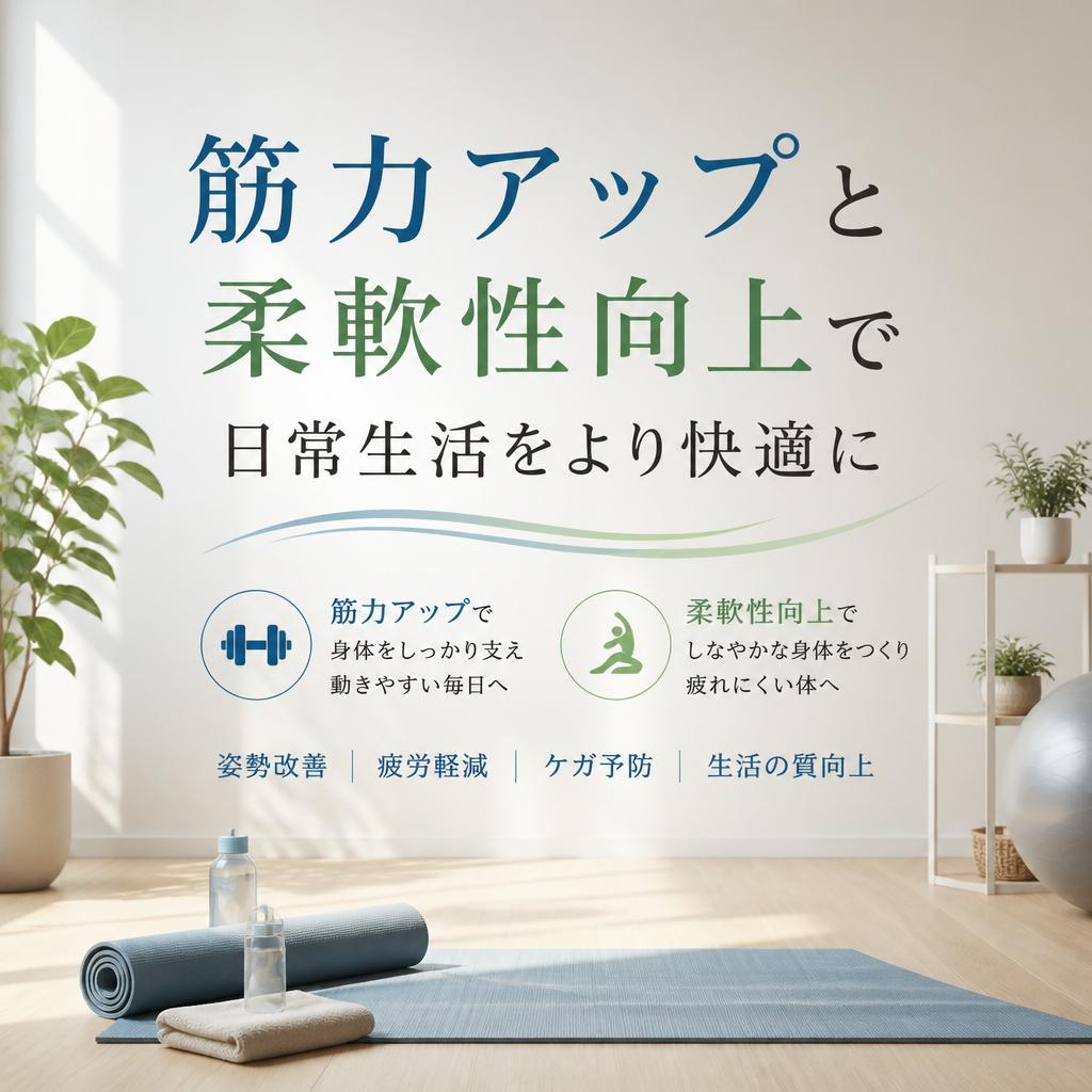 筋力アップと柔軟性向上で日常生活をより快適に