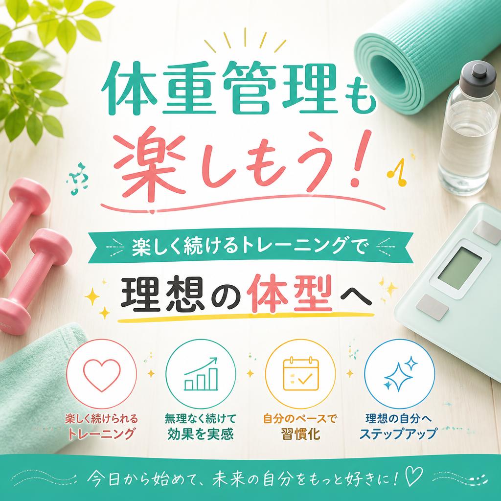体重管理も楽しもう！楽しく続けるトレーニングで理想の体型へ