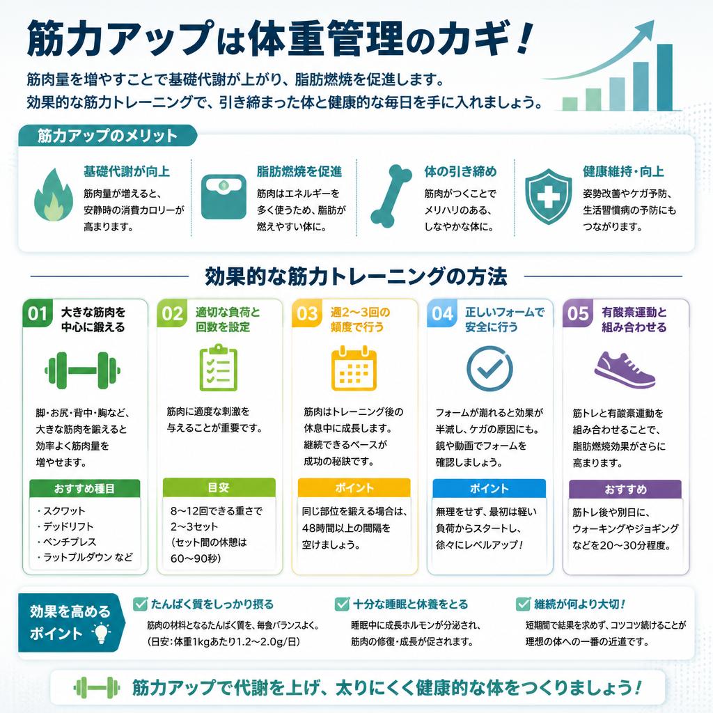 筋力アップで基礎代謝を上げる
