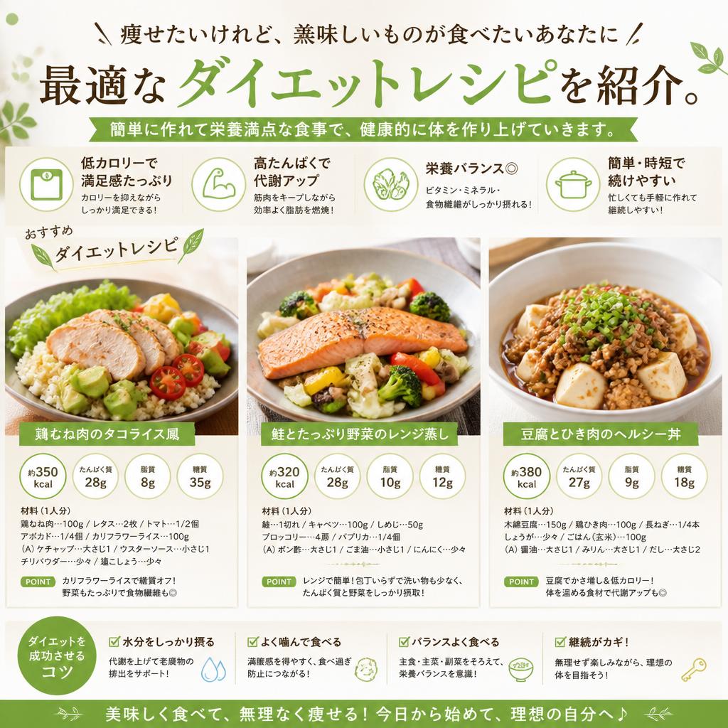 ダイエットレシピで美味しくヘルシーに
