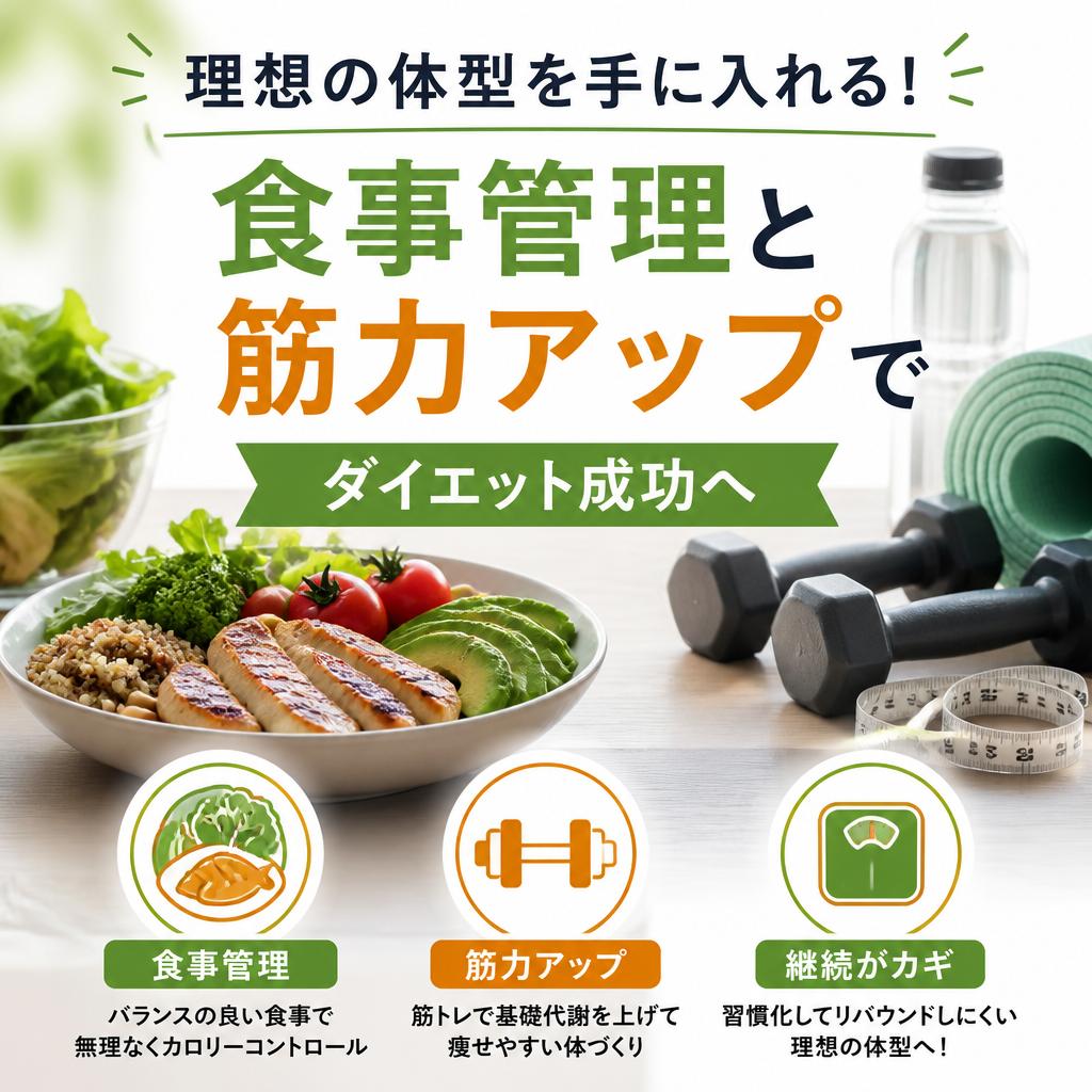 理想の体型を手に入れる！食事管理と筋力アップでダイエット成功へ